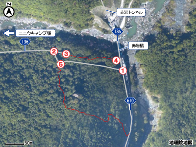 赤岩青巌峡マップ
