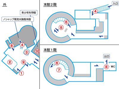 ノシャップ寒流水族館マップ