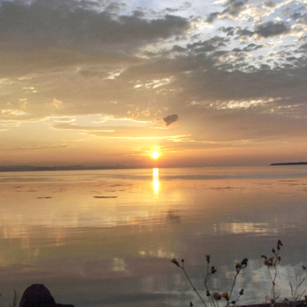 サロマ湖 夕日