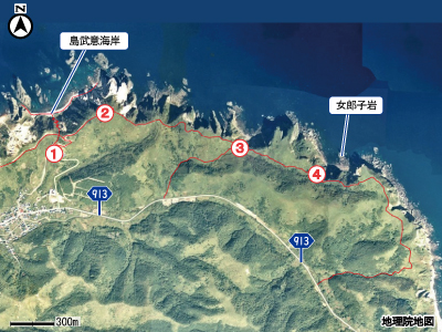 積丹岬遊歩道マップ
