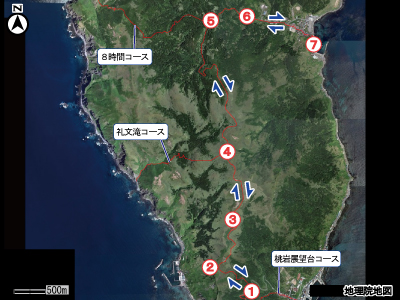 礼文林道コースマップ